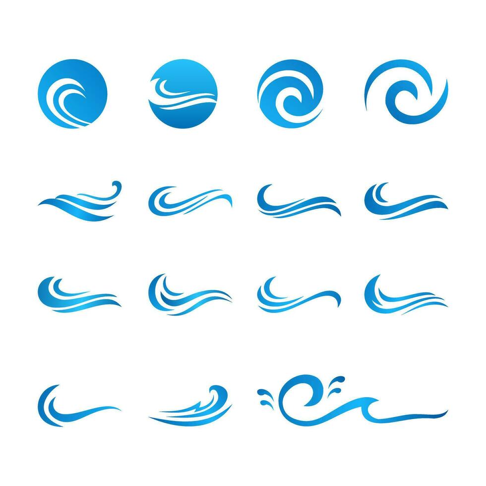 abstrakt Wellen Logo Konzept einstellen vektor