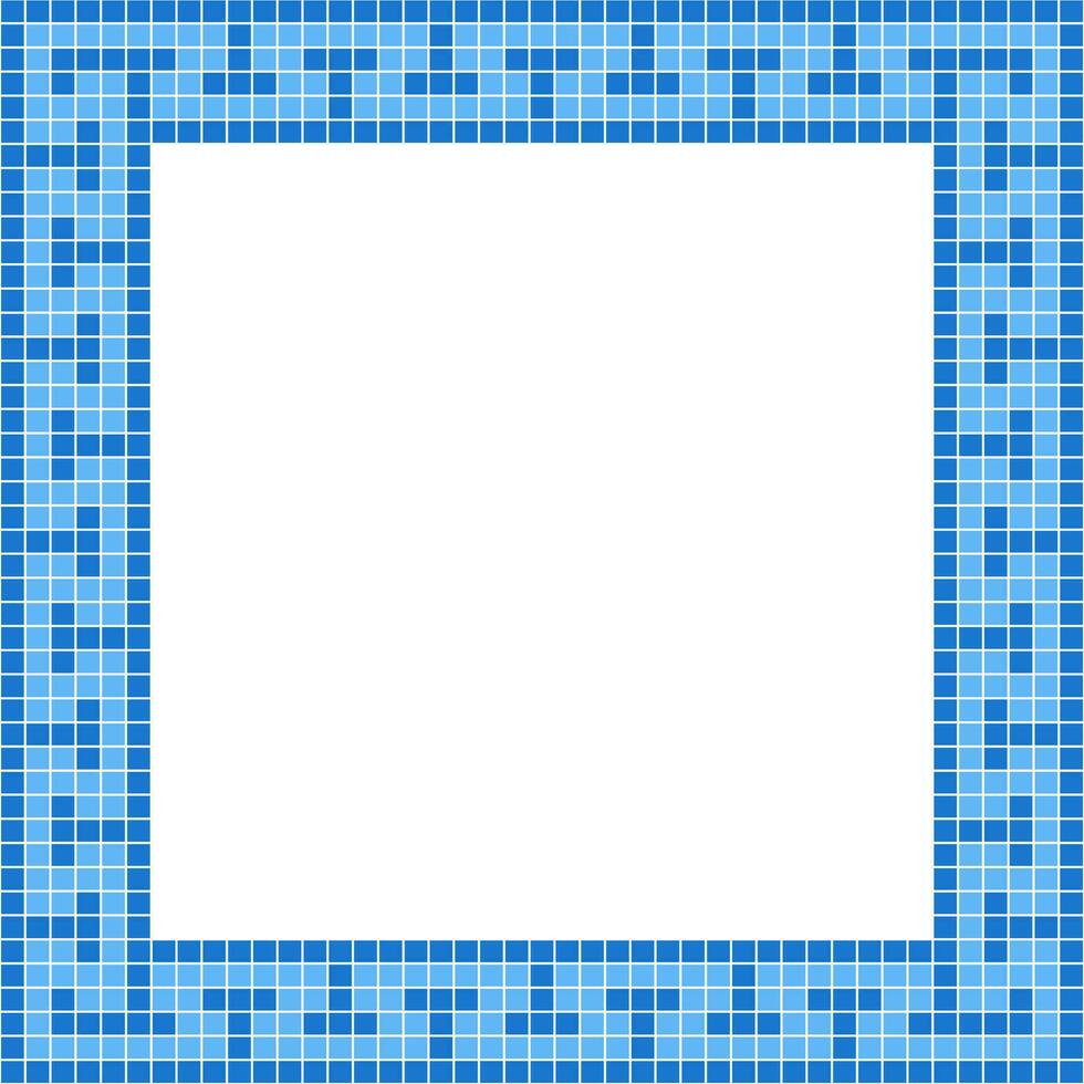 Blau Fliese rahmen, Mosaik Fliese rahmen, Fliese rahmen, nahtlos Muster, Mosaik nahtlos Muster, Mosaik Fliesen Textur oder Hintergrund. Badezimmer Mauer Fliesen, Fußboden Fliesen mit schön Muster vektor