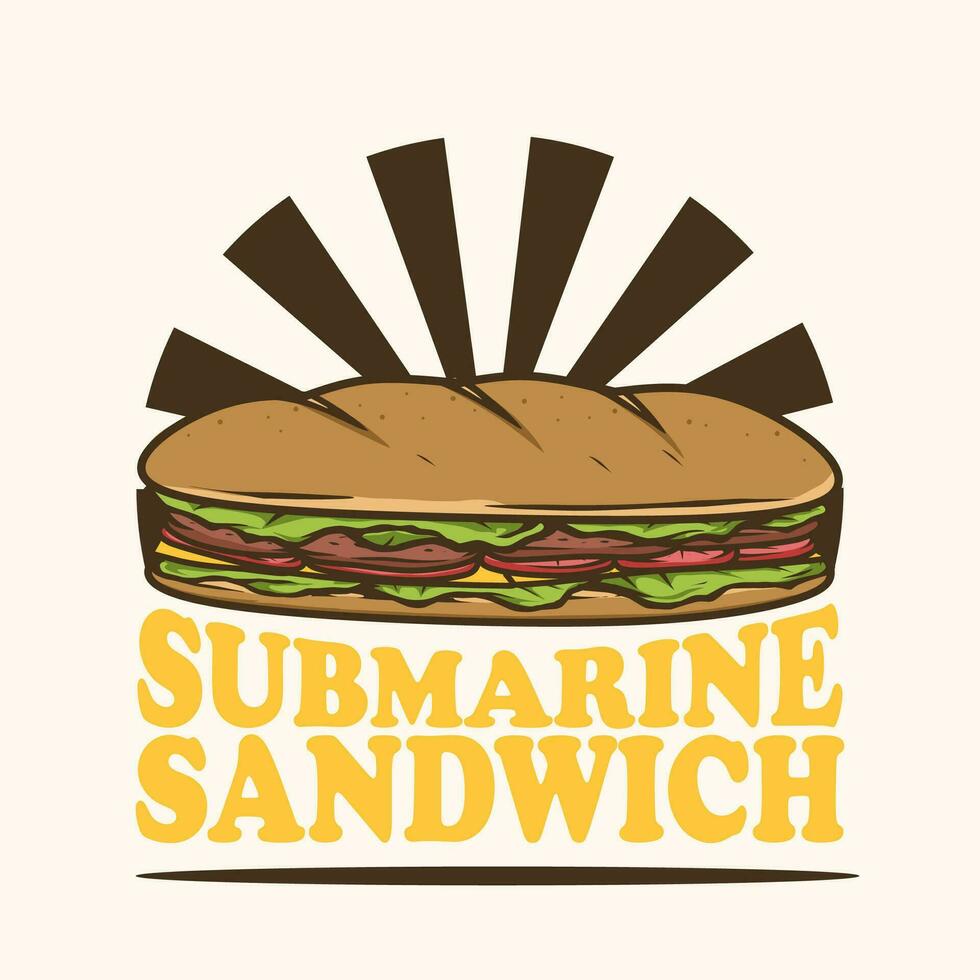 sub smörgås logotyp design vektor