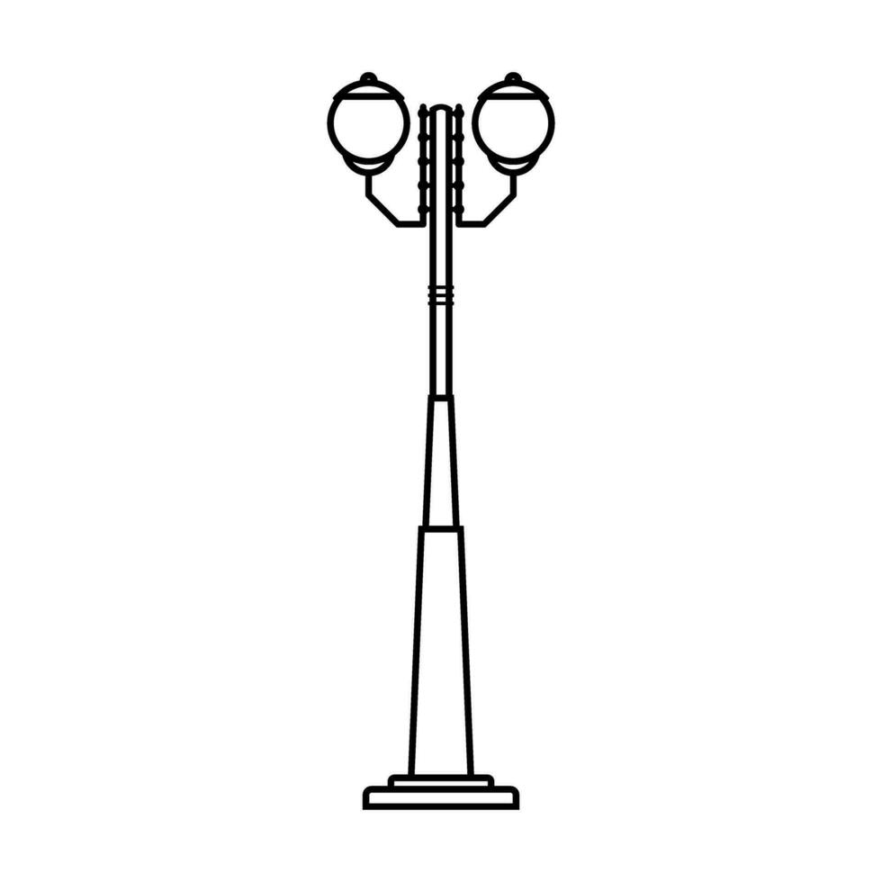 Straße Licht Vektor Symbol. Straße Beleuchtung Illustration unterzeichnen. Taschenlampe Symbol. Lampe Logo.