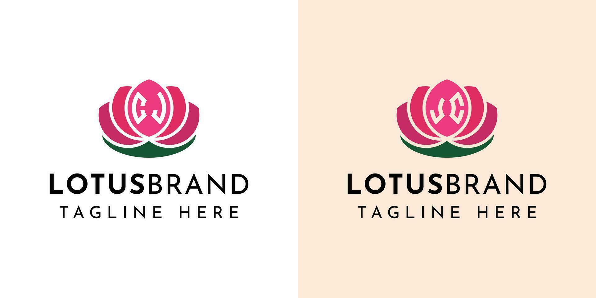Brief cj und jc Lotus Logo Satz, geeignet zum irgendein Geschäft verbunden zu Lotus Blumen mit cj oder jc Initialen. vektor