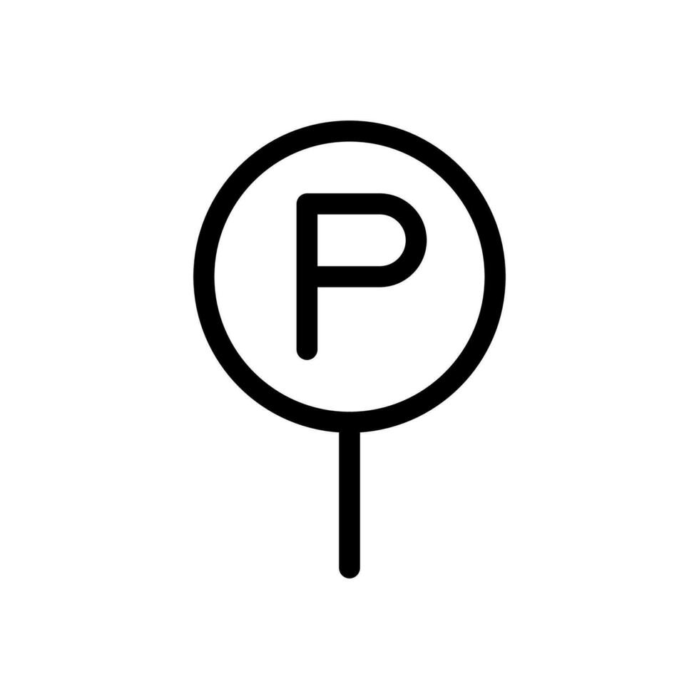 Parkplatz Bereich Zeichen Symbol im Linie Stil Design isoliert auf Weiß Hintergrund. editierbar Schlaganfall. vektor