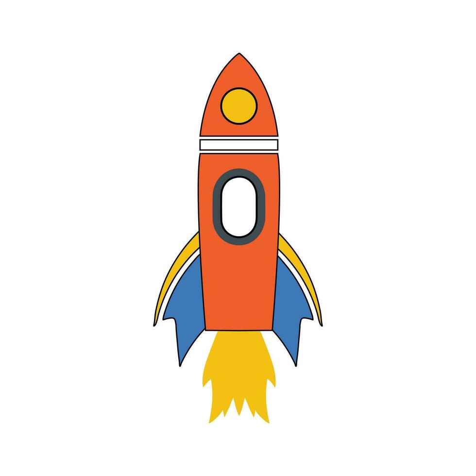 abstrakt vektor flygande raket färgrik ikon design mall