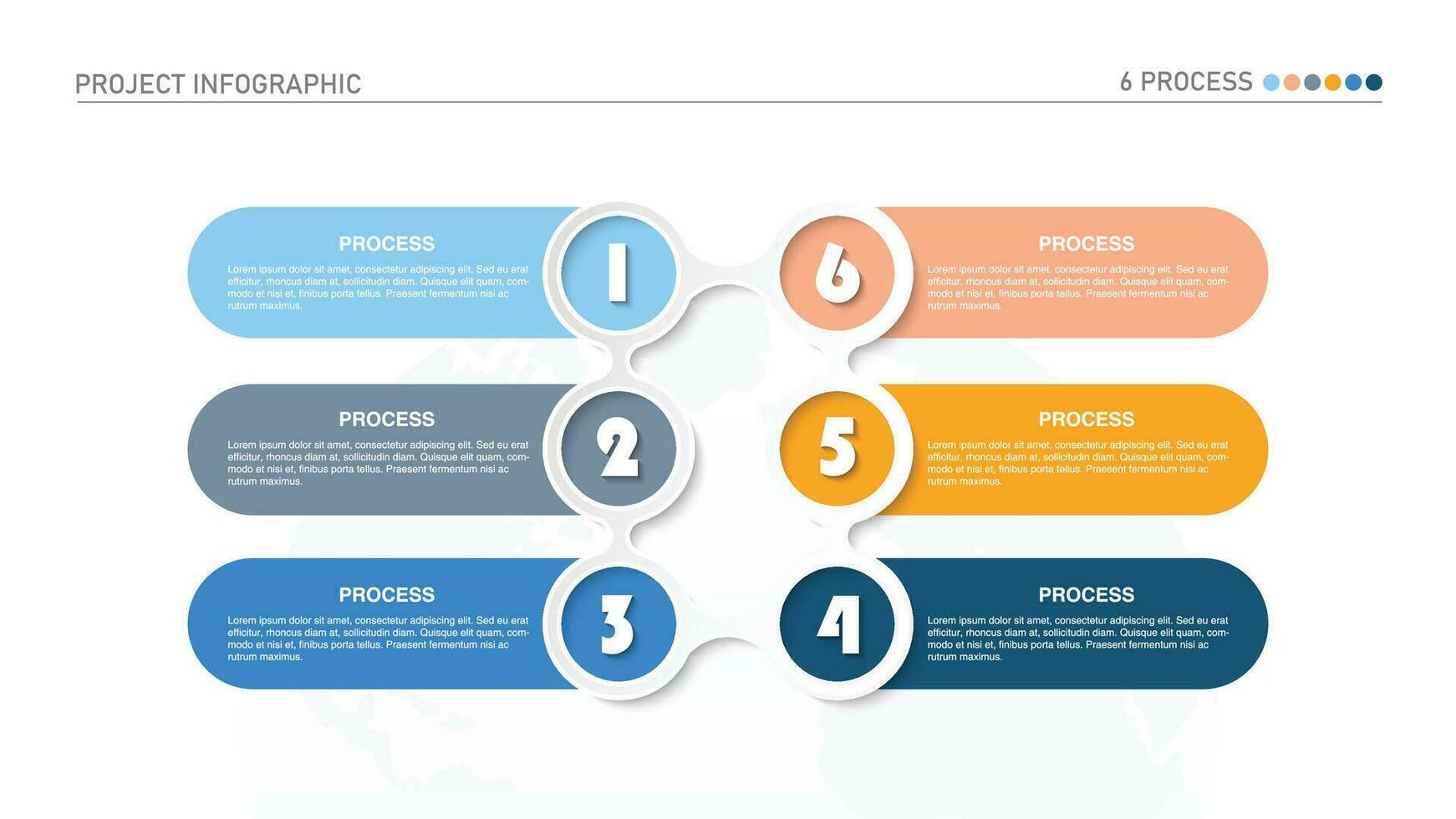 Infografik Prozess Design mit Symbole und 6 Optionen oder Schritte. vektor