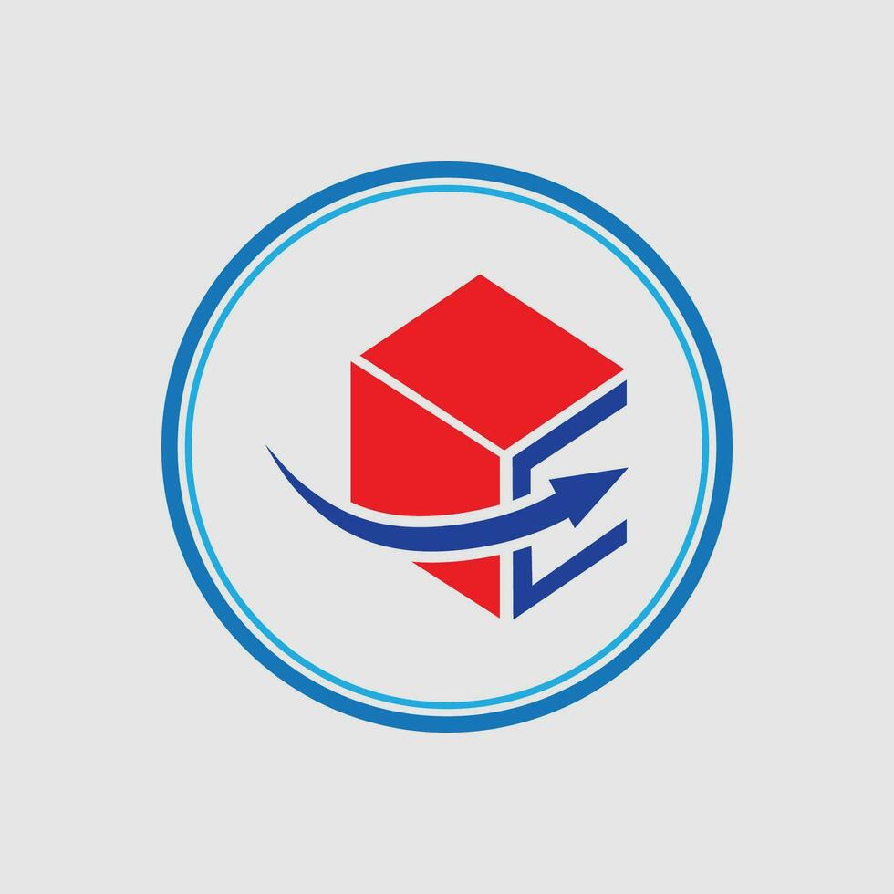 Lieferung Lösung Logo Entwurf, Lieferung Service, Lieferung ausdrücken Logo Entwurf, Lieferung Mann Kurier halten Box, Logo Design Vektor Vorlage Negativ