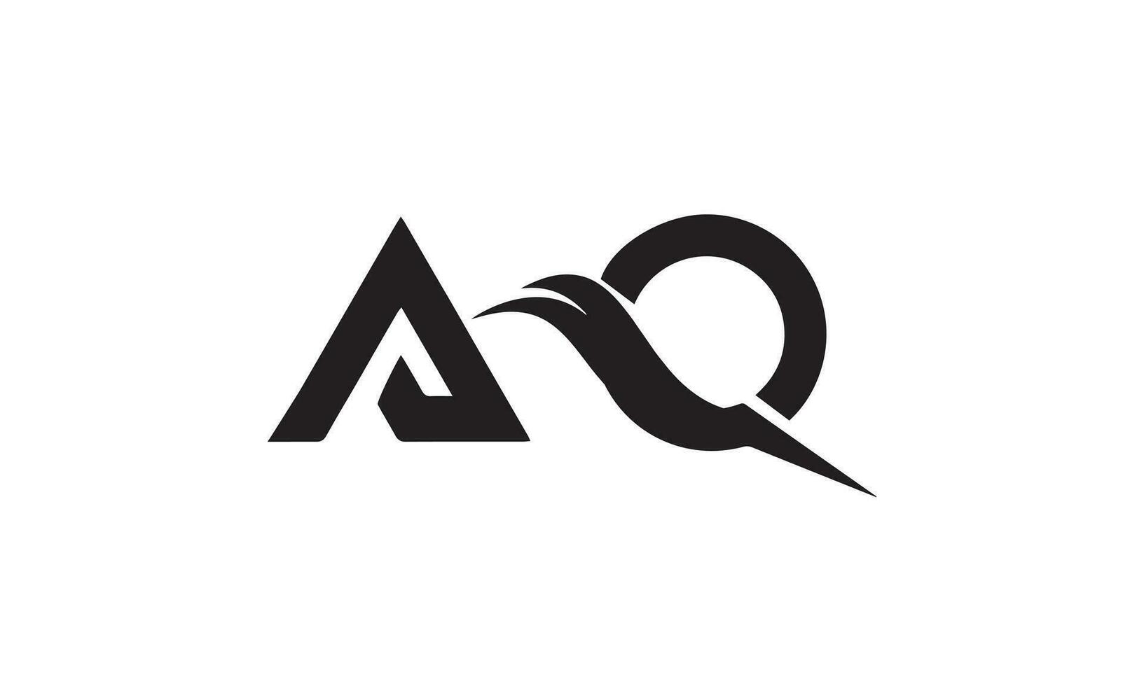 aq eller qa abstrakt första monogram brev alfabet logotyp vektor