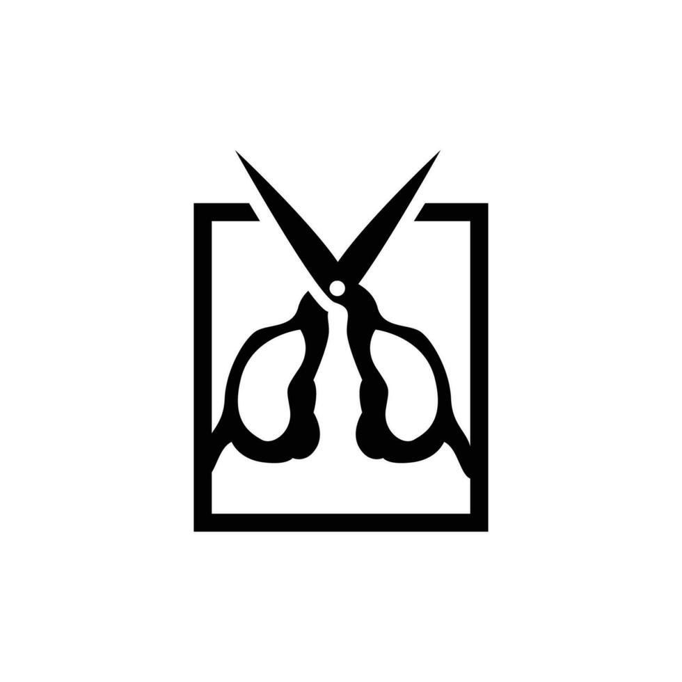 Schere Logo, Schneiden Werkzeuge Vektor, Friseur Rasierer Schere einfach Design, Illustration Vorlage Symbol vektor