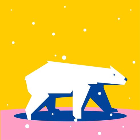 Eisbär-geometrische Tiere der einfachen Form vektor