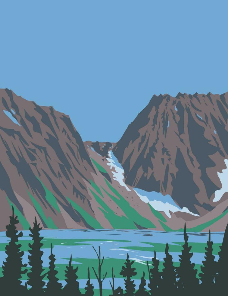 aasgard bestehen oder Colchuck bestehen im alpin Seen Wildnis Bereich Washington Zustand wpa Poster Kunst vektor