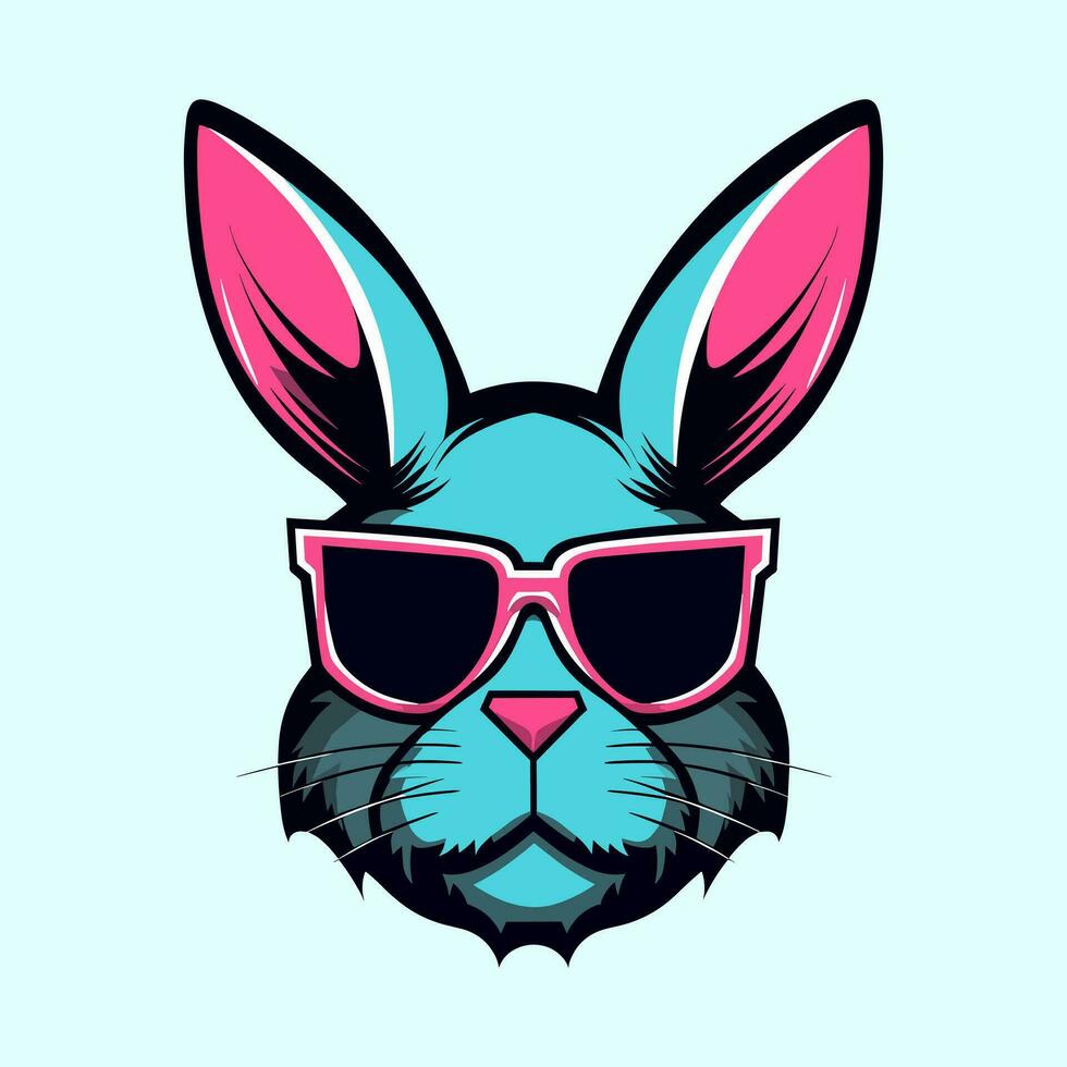 ein cool und stilvoll Hase tragen Sonnenbrille Vektor Clip Kunst Illustration, ausströmend ein Sinn von Vertrauen und trendig, perfekt zum Mode nach vorne Designs und Hüfte branding