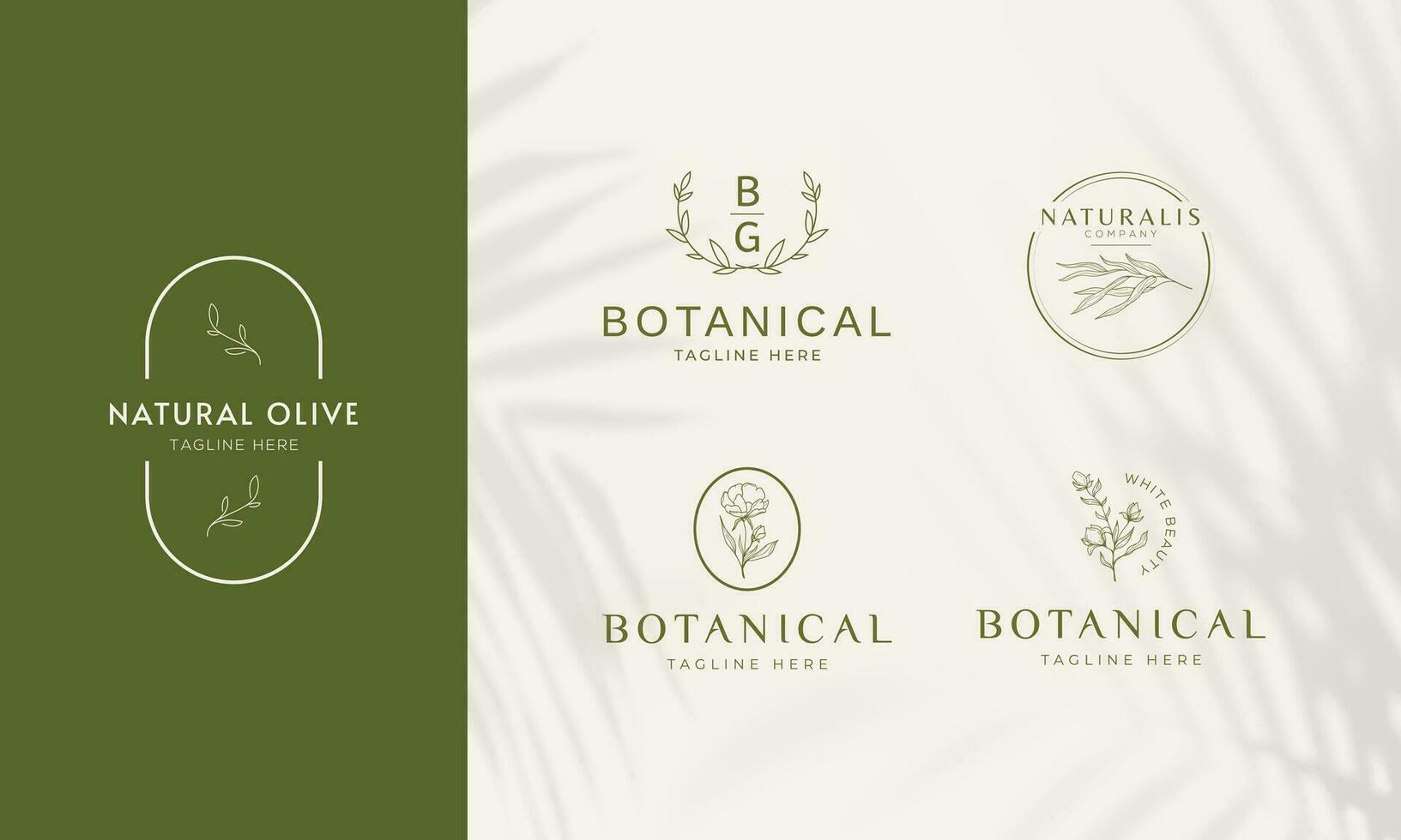 blommig element hand dragen botanisk logotyp med vild blomma vektor