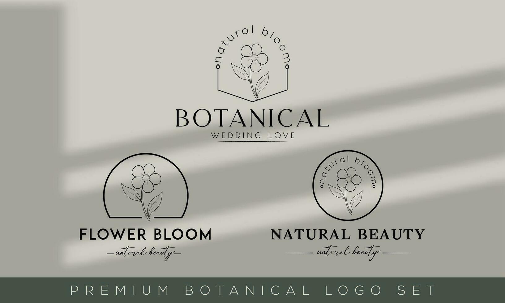 Blumen- Element Hand gezeichnet botanisch Logo mit wild Blume vektor