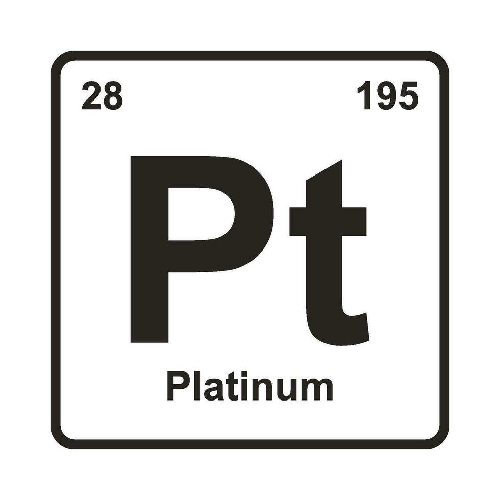 Zeitschrift Platin Element Symbol vektor