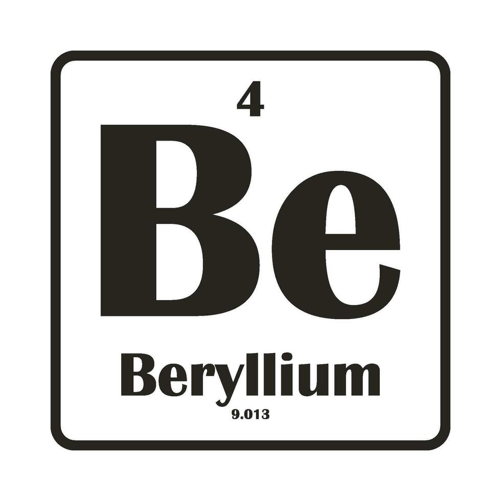 Beryllium Element Symbol vektor