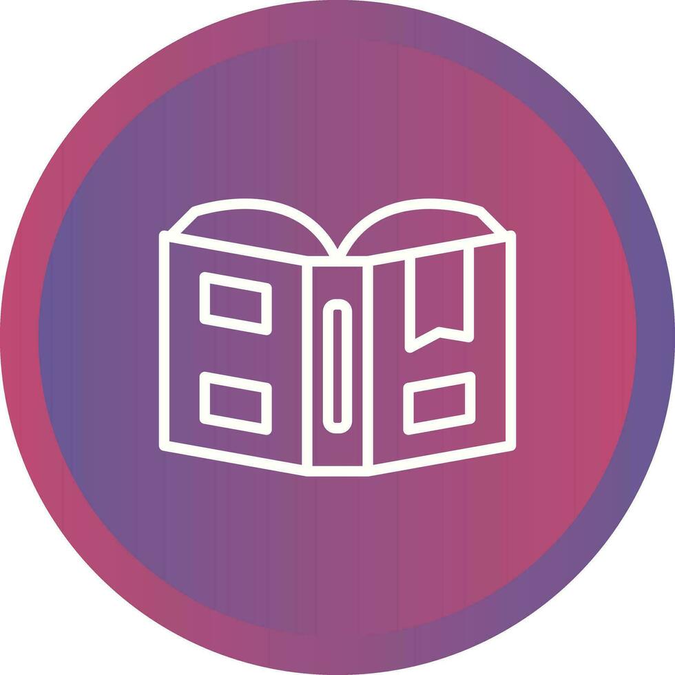 öppen bok med bokmärke vektor ikon