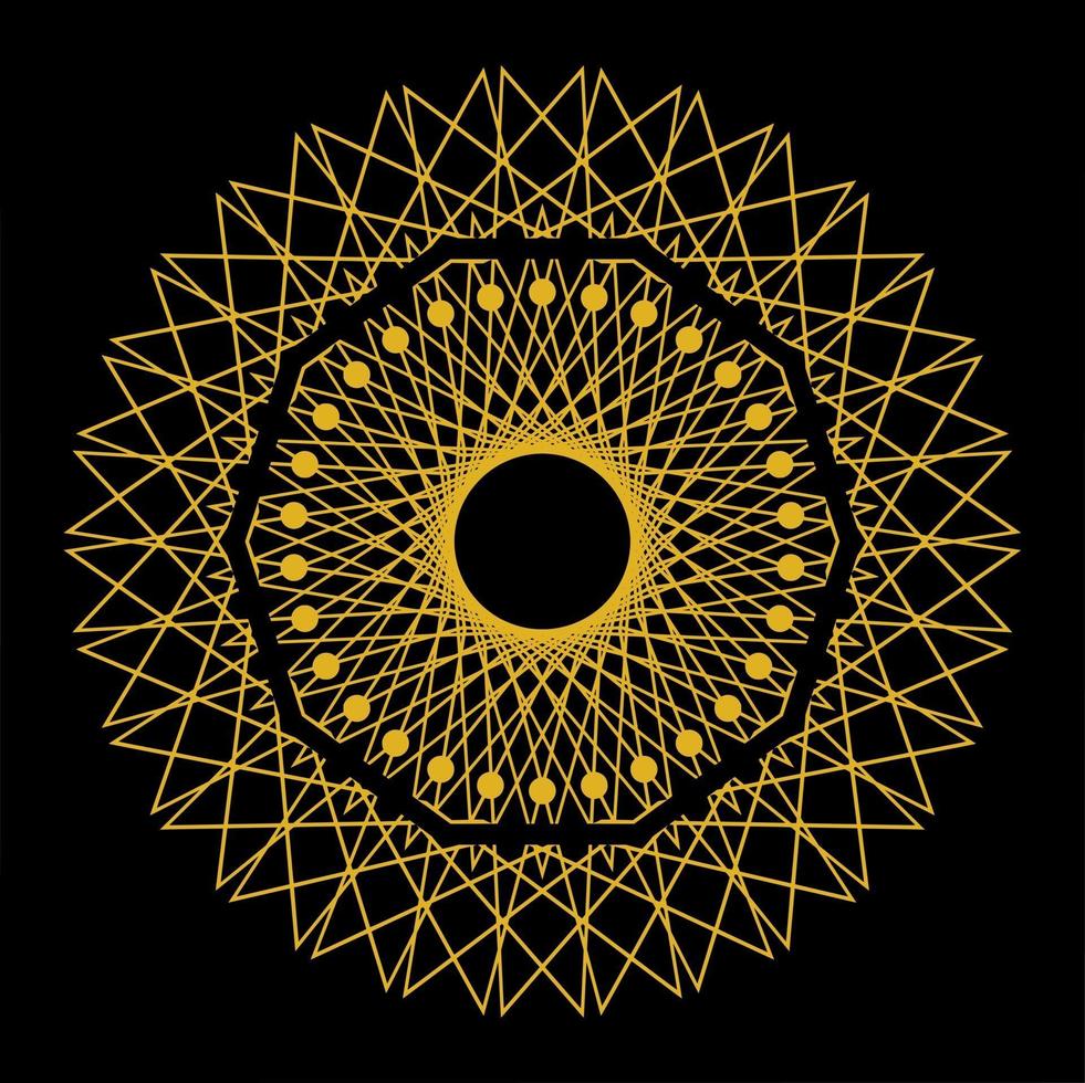 rund cirkulär dekorativ mandala kontur polygon konst vektor