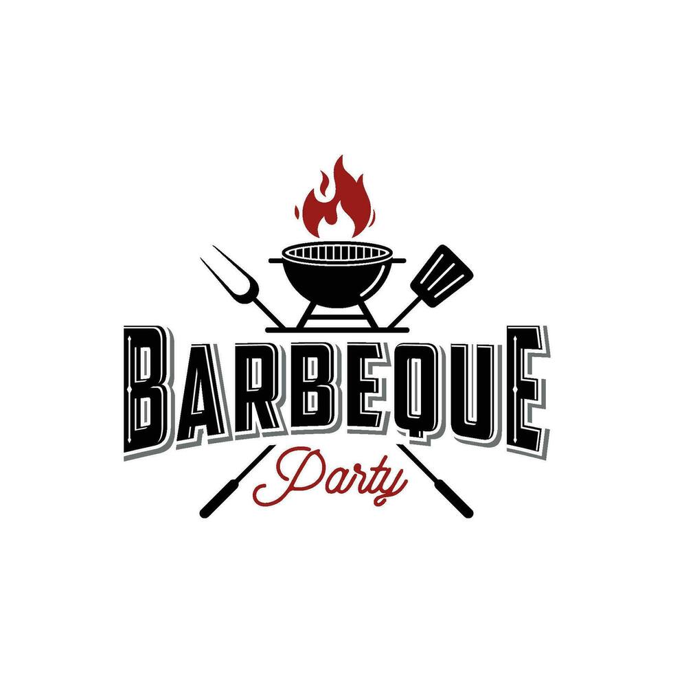 Grill Grill Logo auf Weiß Hintergrund, Vektor Design