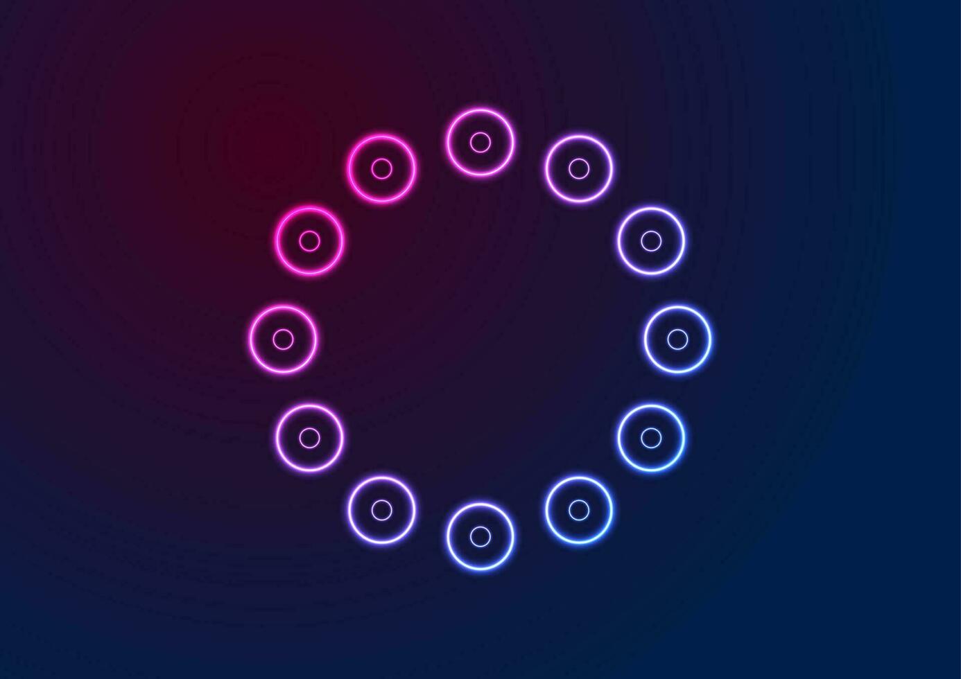 blå lila neon cirklar abstrakt geometrisk bakgrund vektor