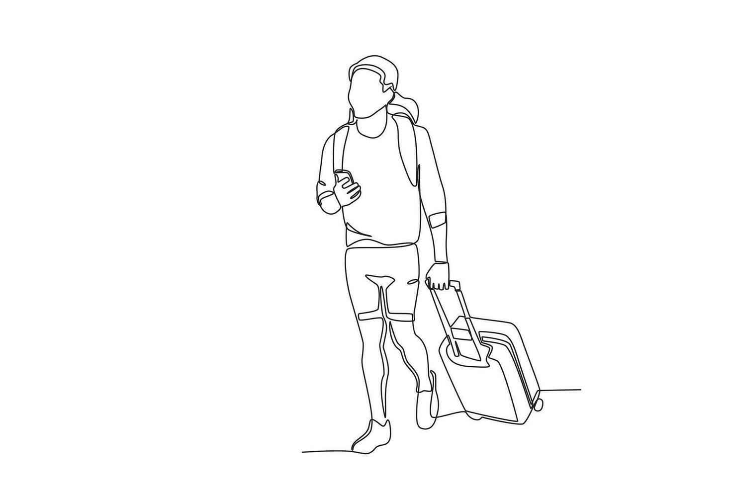 ein Tourist auf Ferien trägt ein Menge von Taschen vektor