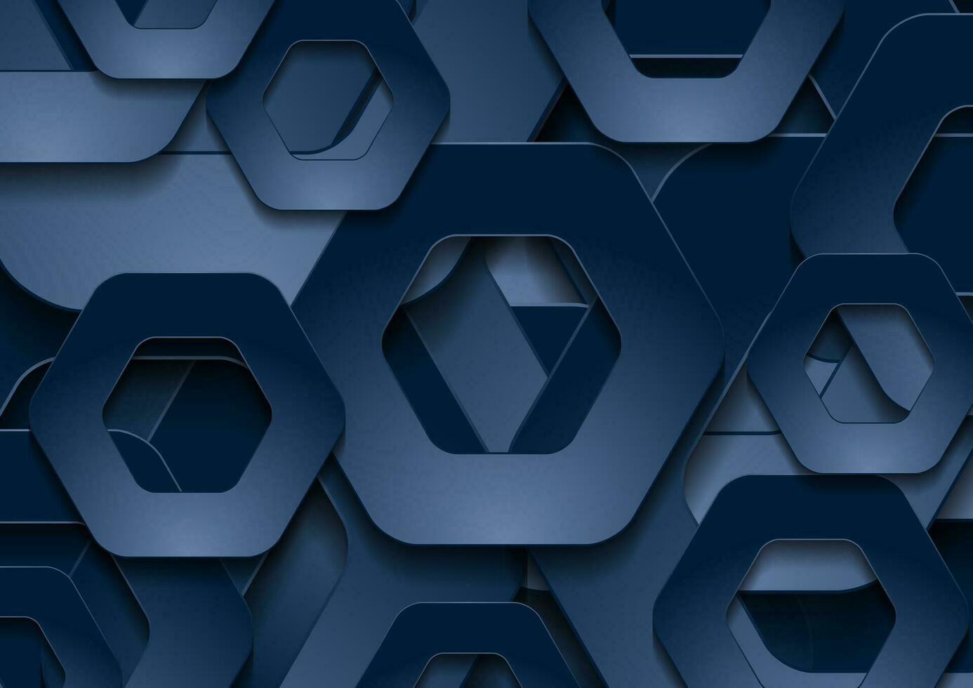 dunkel Blau Technik Papier Sechsecke abstrakt Hintergrund vektor