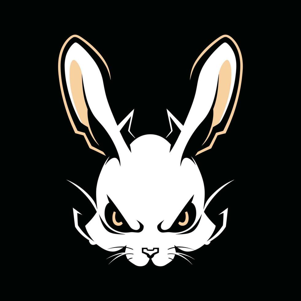 Hase Kopf Maskottchen Logo zum Esport. Hase T-Shirt Design. Hase Logo. Hase Aufkleber vektor