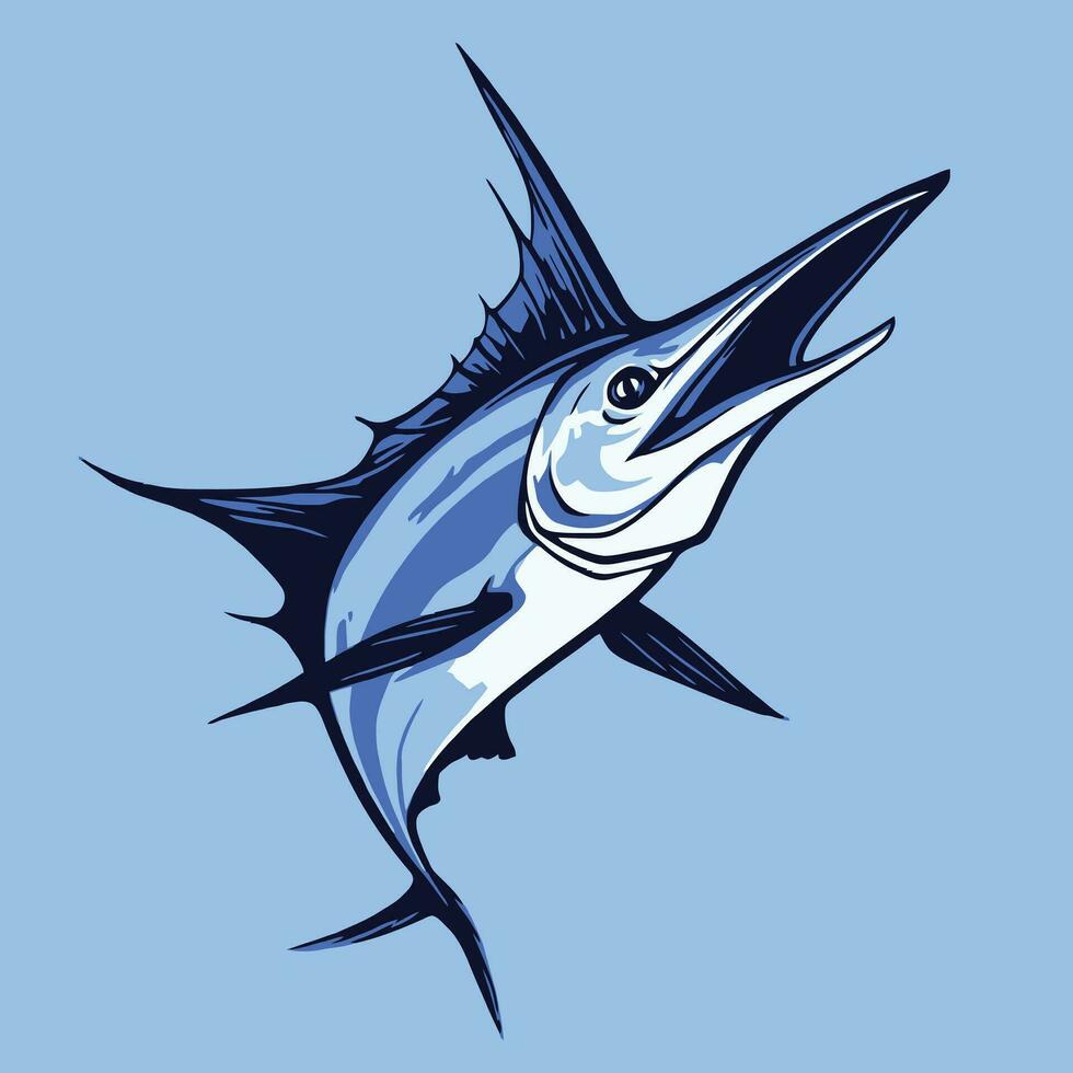 atlantisch Blau Marlin Fisch Illustration. Schwertfisch Illustration, heute vektor