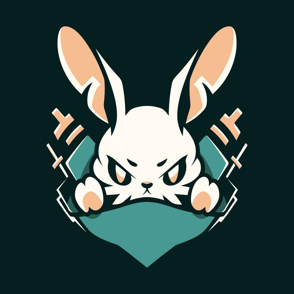 kanin huvud maskot logotyp för esport. kanin t-shirt design. kanin logotyp. kanin klistermärke vektor