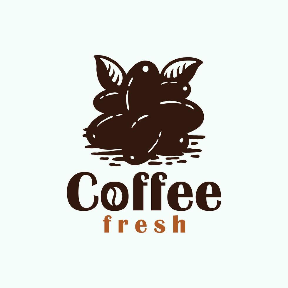kaffe frukt logotyp vektor
