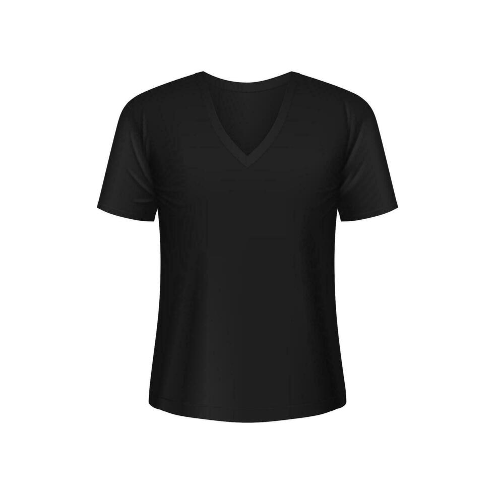 schwarz Mann T-Shirt Attrappe, Lehrmodell, Simulation Vorderseite Sicht, 3d Vektor