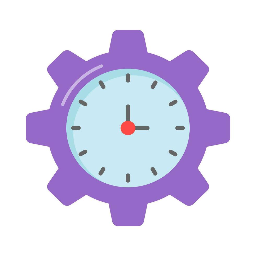Uhr Innerhalb Ausrüstung zeigen Konzept Vektor von Zeit Management, hoch Qualität Grafik