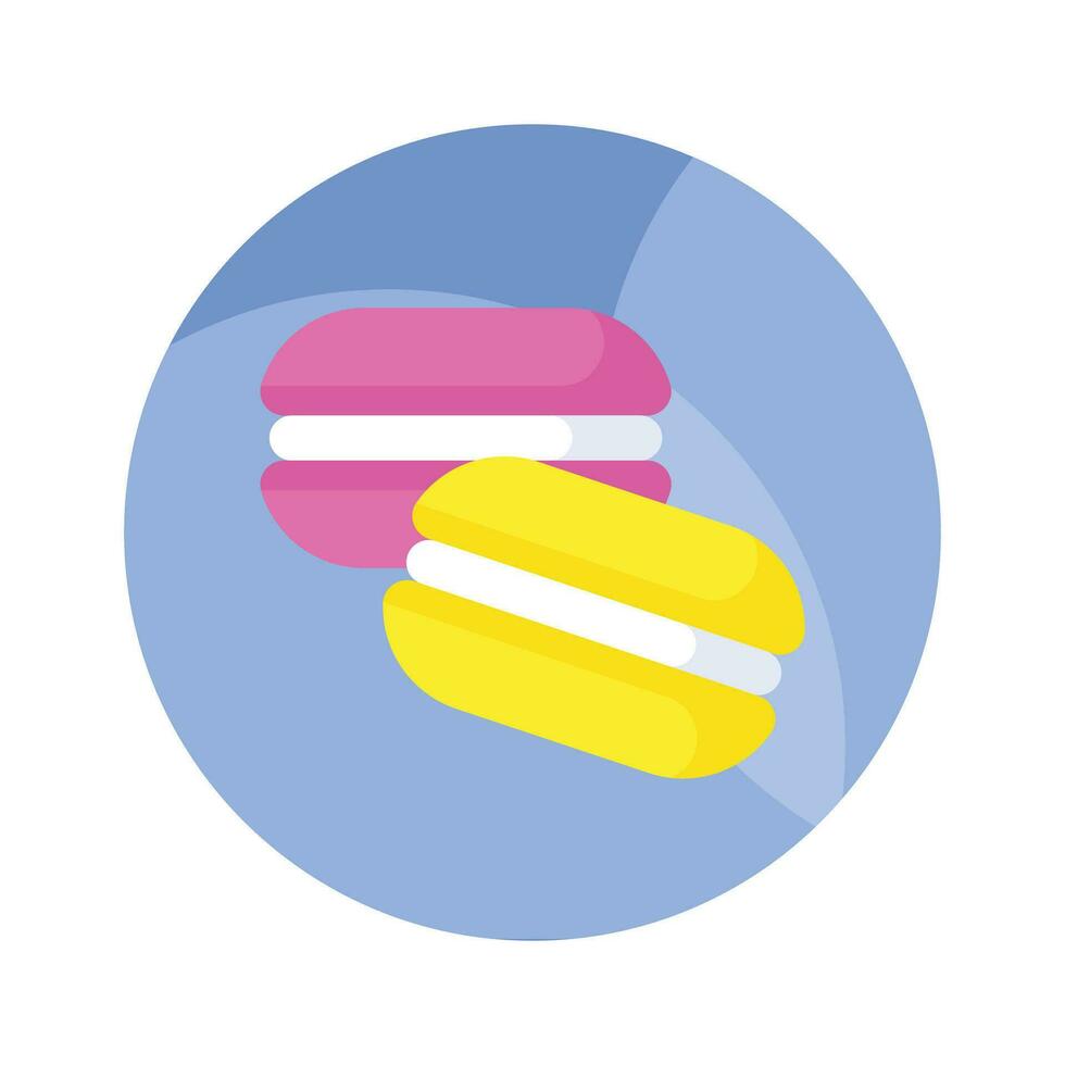 prüfen diese schön Macaron Kuchen Symbol im modern editierbar Stil vektor