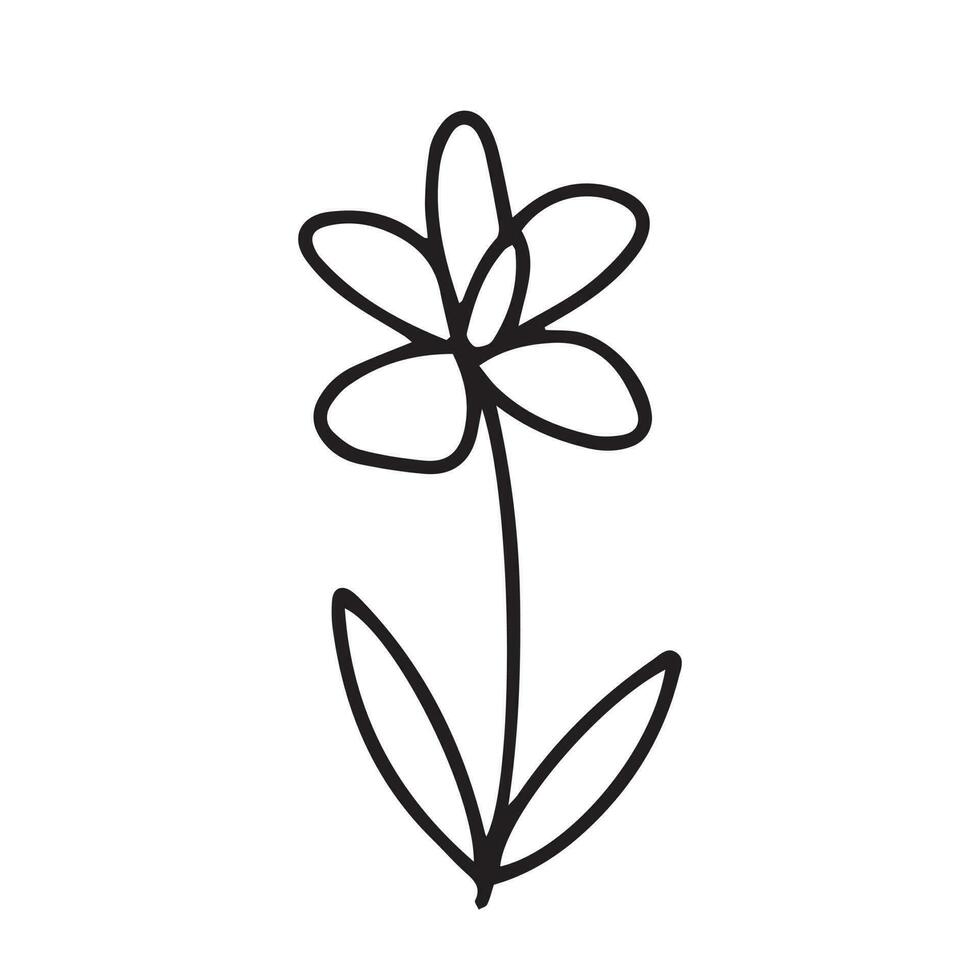 söt klotter blomma illustration vektor