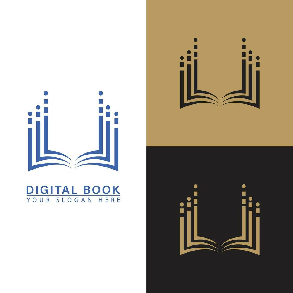 Buch Technologie Bildung Vektor Logo Symbol.