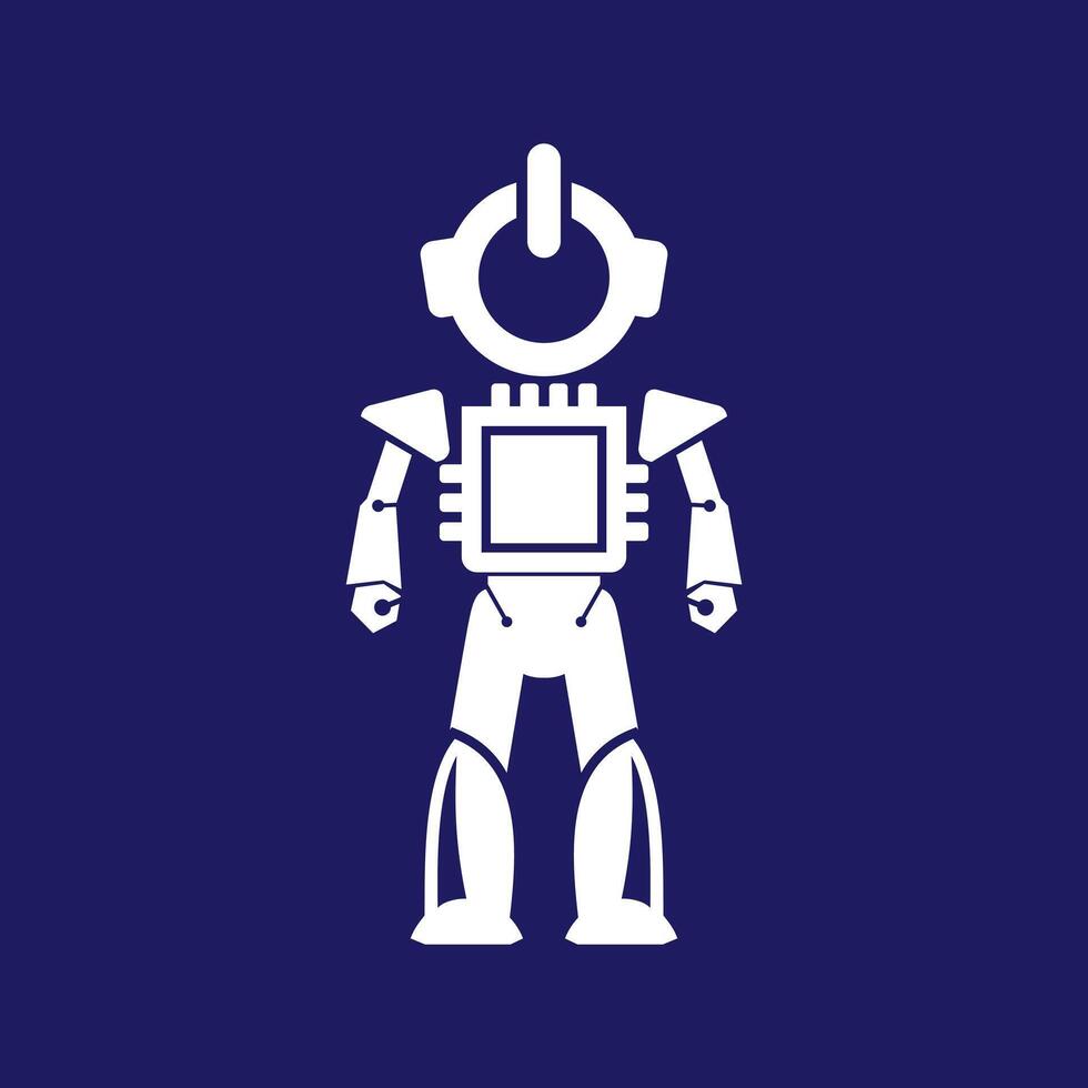 logotyp illustration skildrar robot teknologi vektor