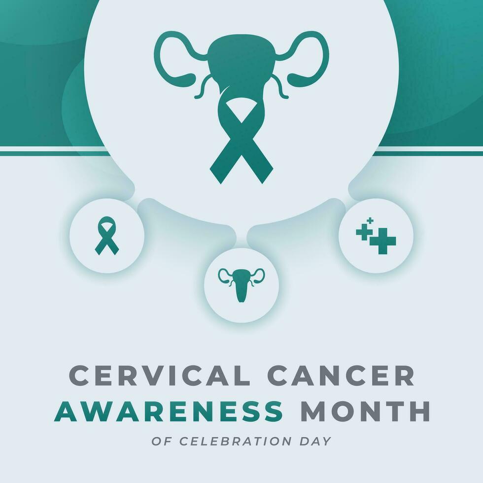 cervical cancer medvetenhet månad firande vektor design illustration för bakgrund, affisch, baner, reklam, hälsning kort