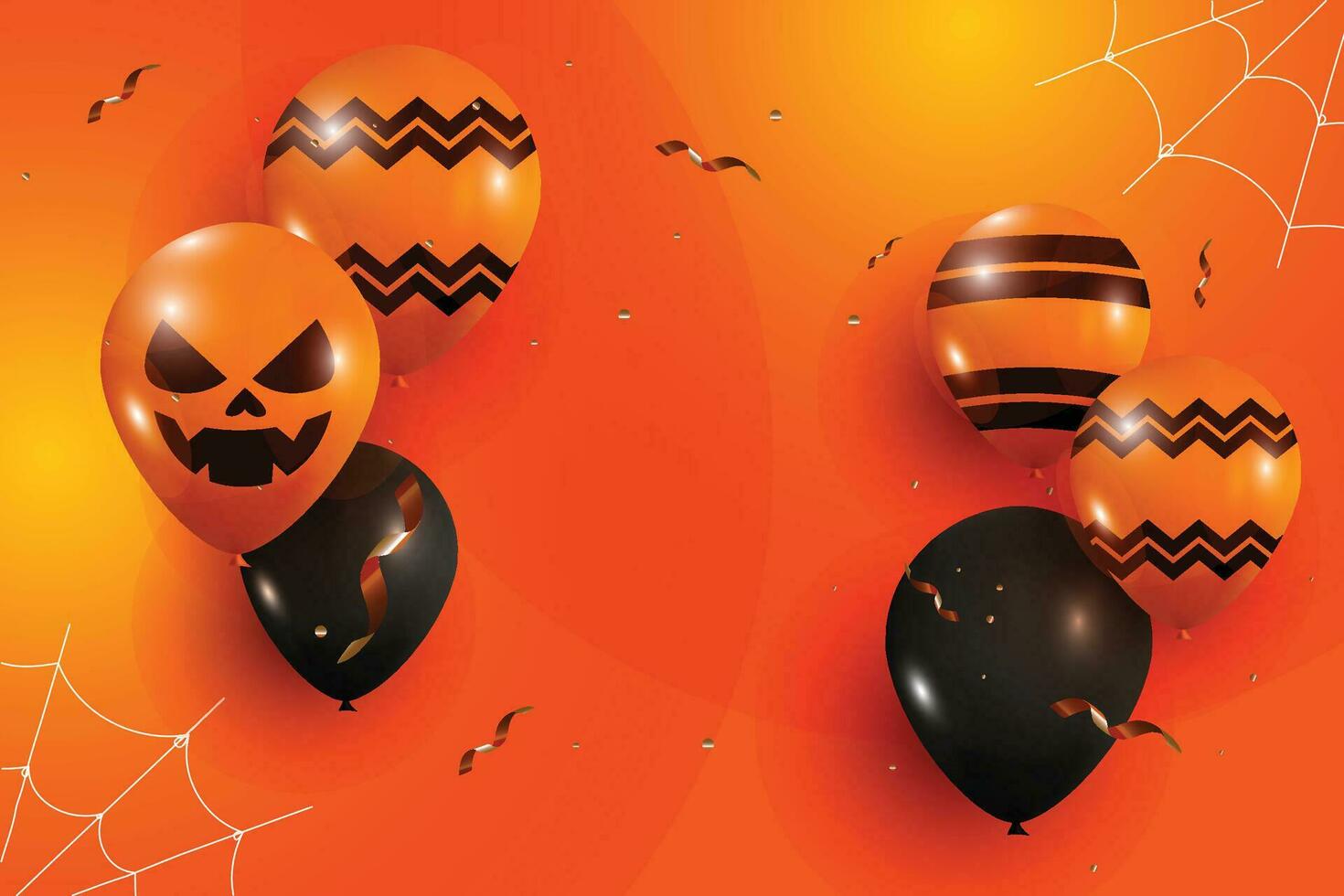 halloween baner med halloween spöke ballonger, spindel och bat.läskigt luft ballonger.webbplats läskigt eller baner mall.vektor illustration eps10 vektor