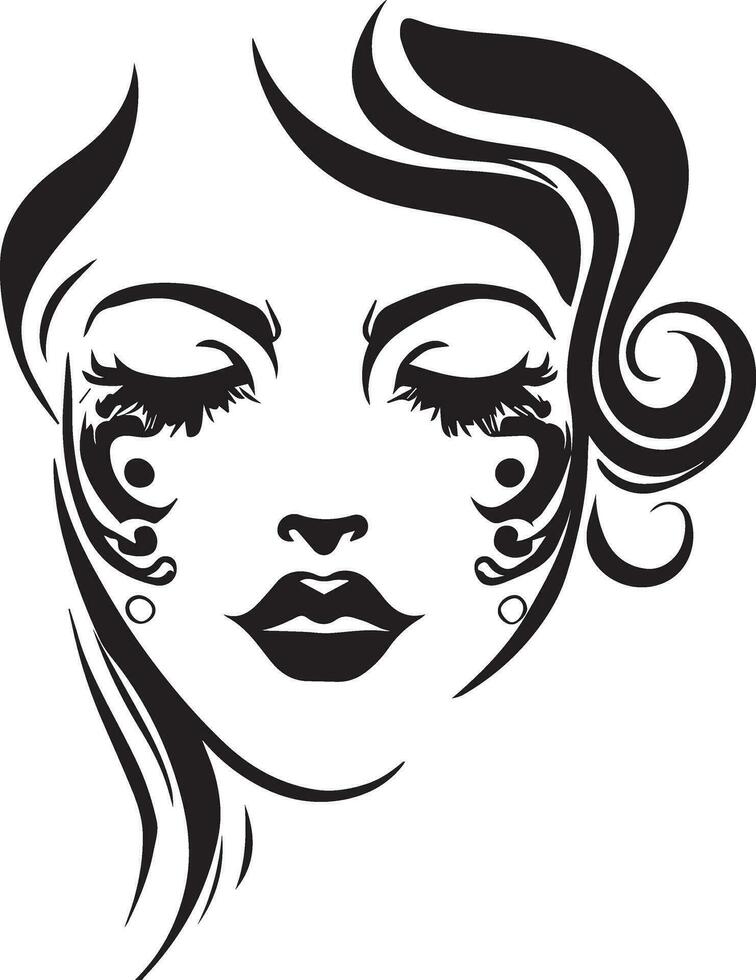kvinnor ansikte tatuering design illustration vektor konst
