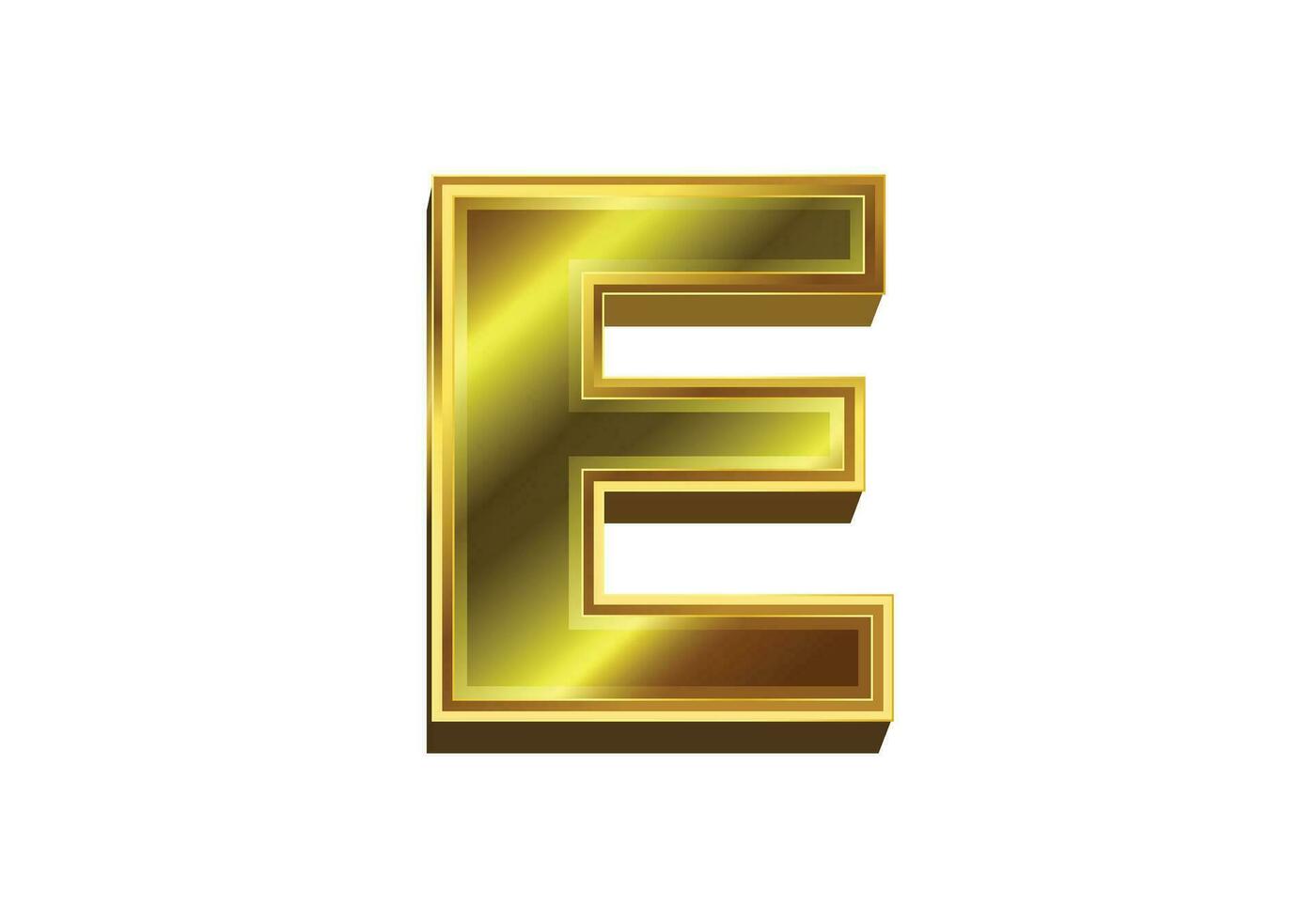 3d gyllene brev. lyx guld alfabet på vit bakgrund vektor