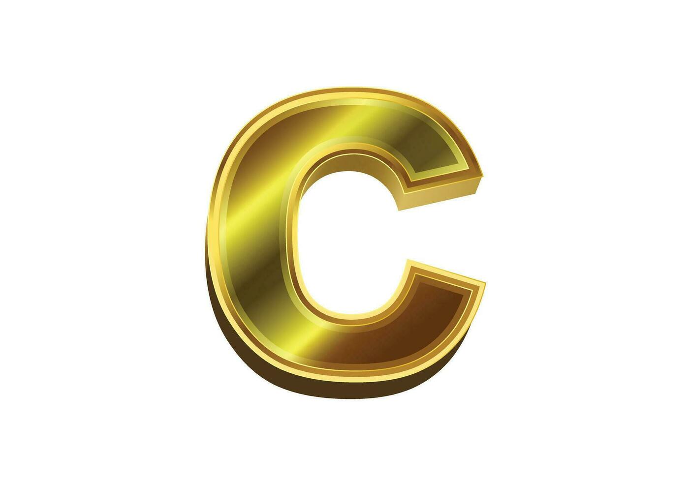 3d golden Brief. Luxus Gold Alphabet auf Weiß Hintergrund vektor