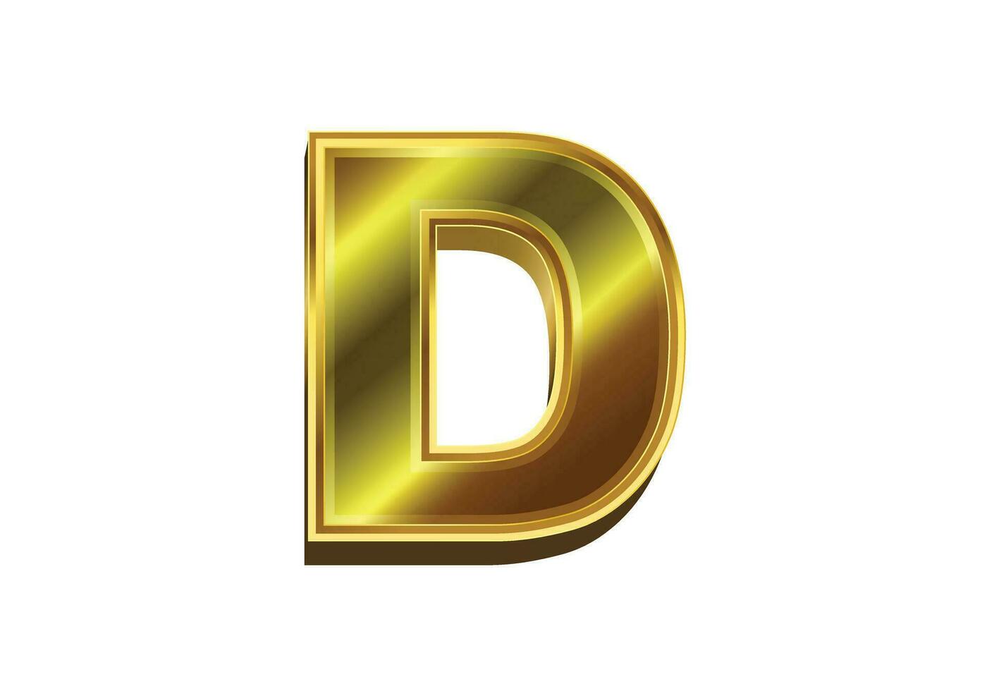 3d golden Brief. Luxus Gold Alphabet auf Weiß Hintergrund vektor