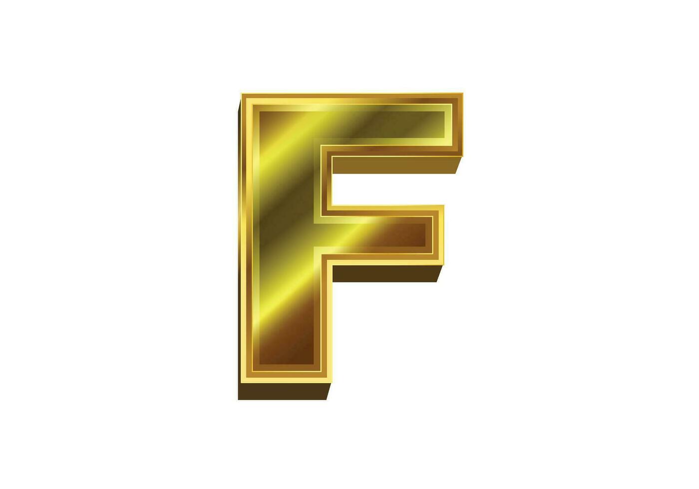 3d gyllene brev. lyx guld alfabet på vit bakgrund vektor