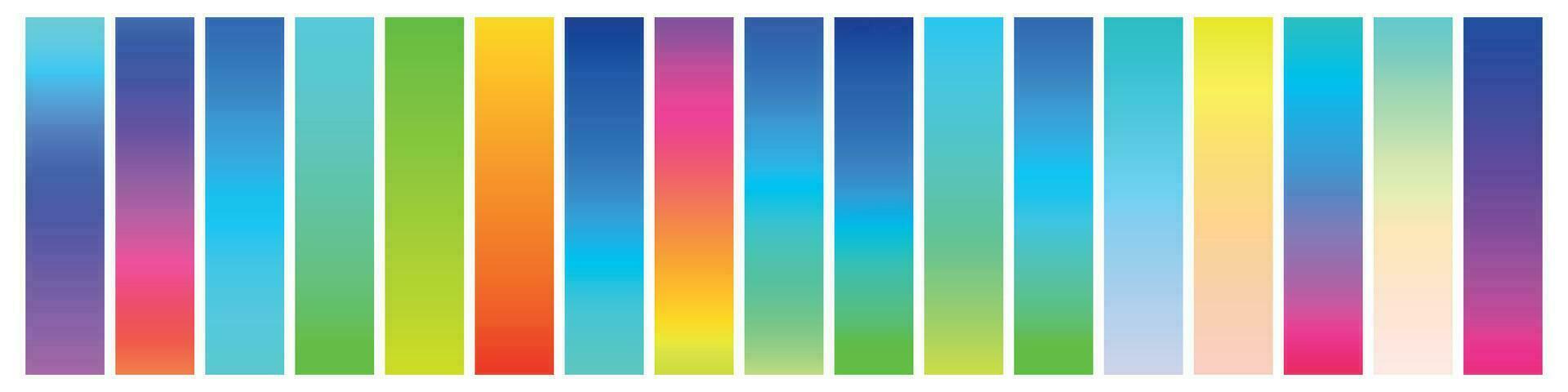 abstrakt Gradient Hintergrund Satz. Sanft Farbe Palette von Blau, Rosa, lila und grün. Vektor Illustration mit Gelb und Sonnenuntergang Töne.