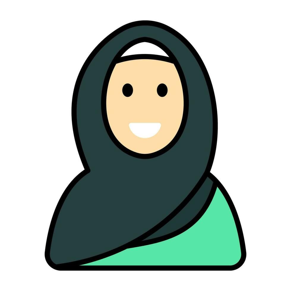 redigerbar designikon för hijabflicka vektor
