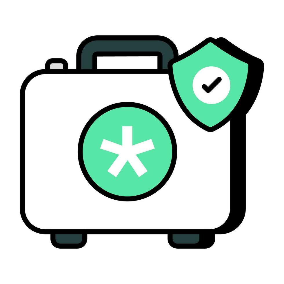 ein farbig Design Symbol von Medkit Versicherung vektor