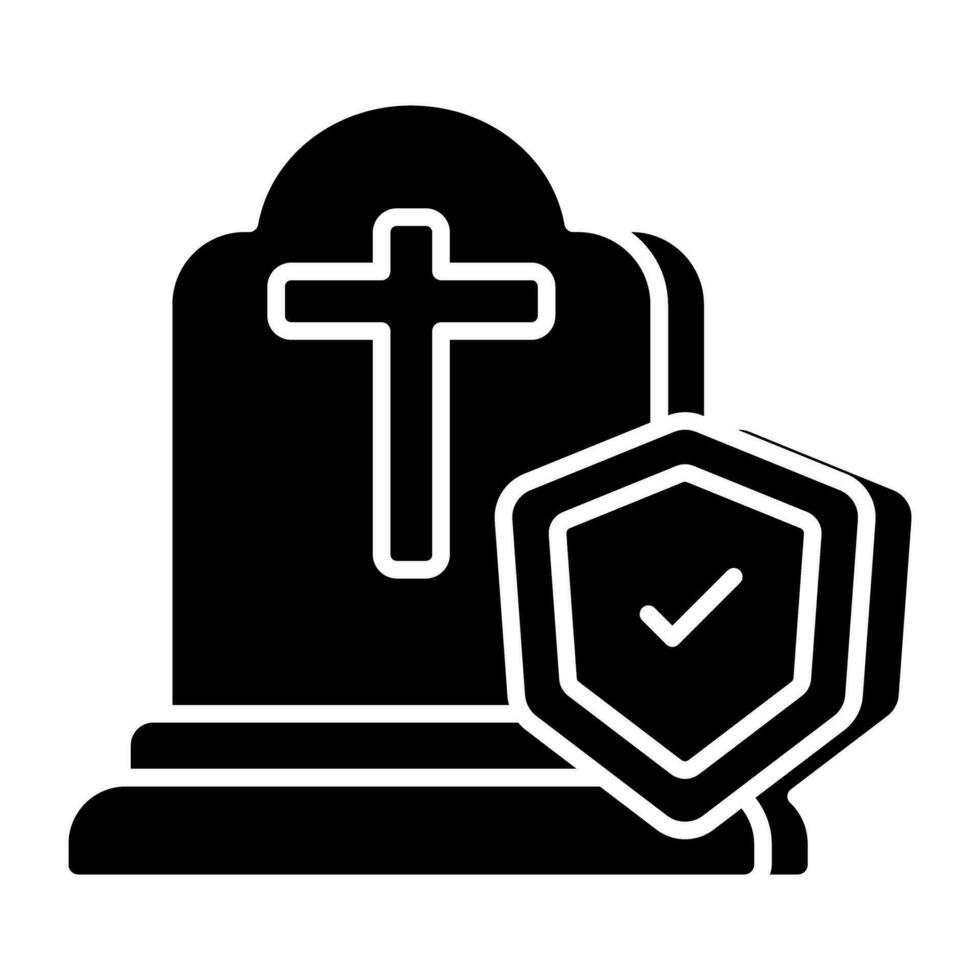 en unik design ikon av grav försäkring vektor