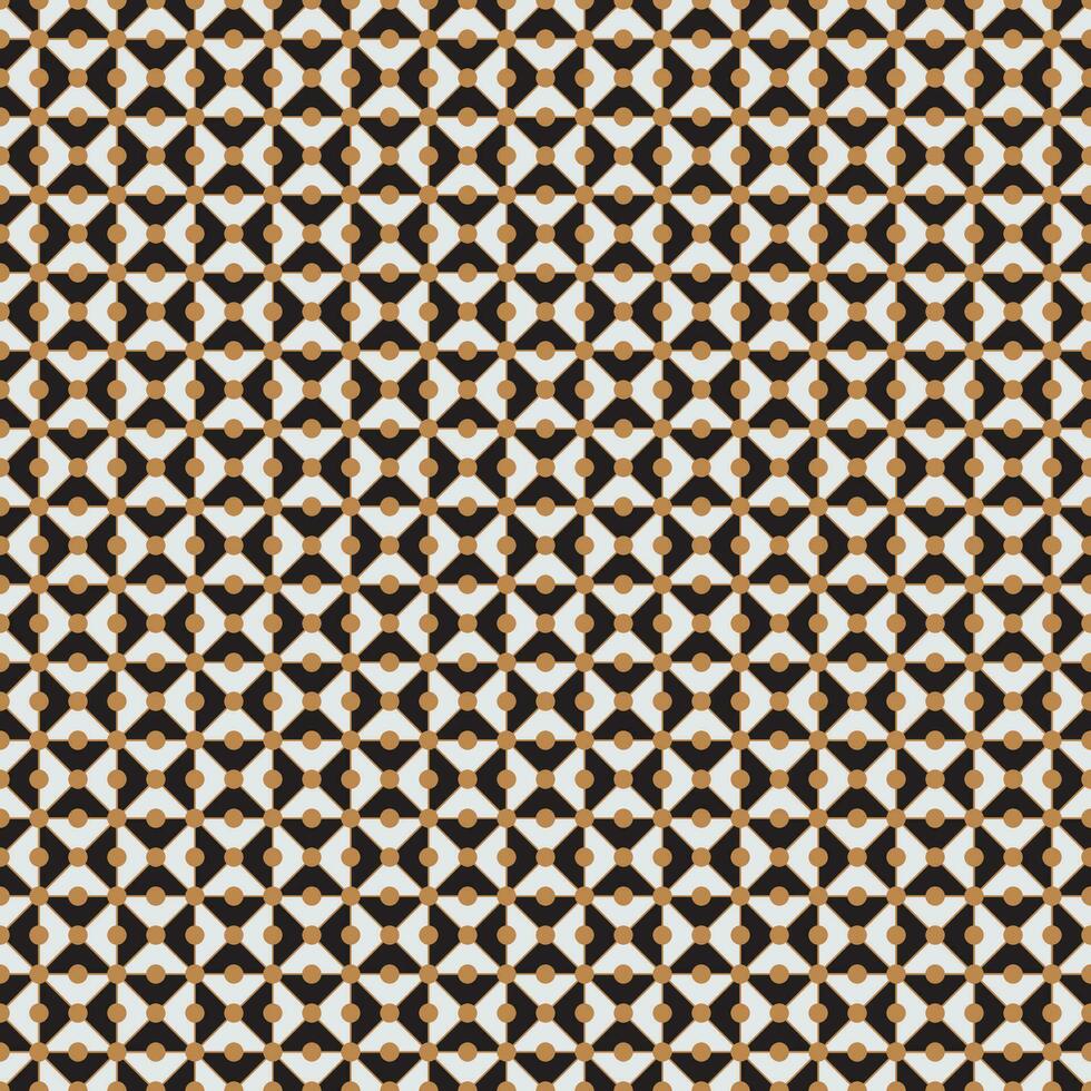 geometrisch Muster von schwarz und grau Quadrate mit Kreis Punkte auf braun Hintergrund, abstrakt Vektor Illustration.