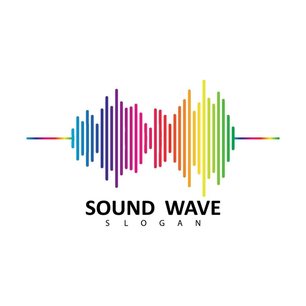 Audio- bunt Welle Logo. Vektor Equalizer Element. Klang Welle Illustration Logo Vektor Symbol Vorlage