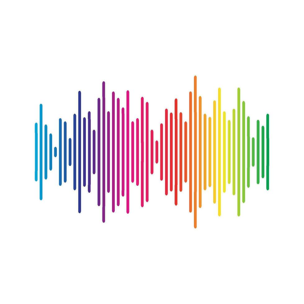 audio färgrik Vinka logotyp. vektor utjämnare element. ljud Vinka illustration logotyp vektor ikon mall