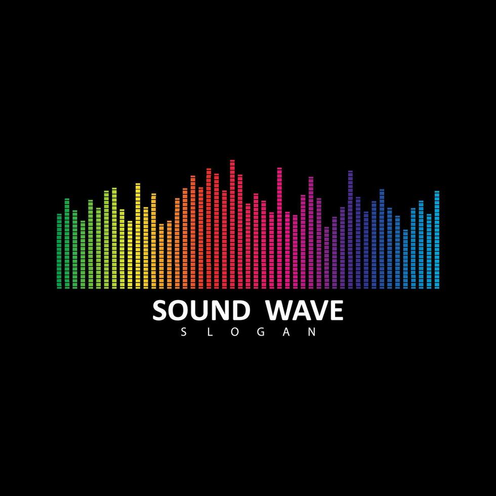 Audio- bunt Welle Logo. Vektor Equalizer Element. Klang Welle Illustration Logo Vektor Symbol Vorlage