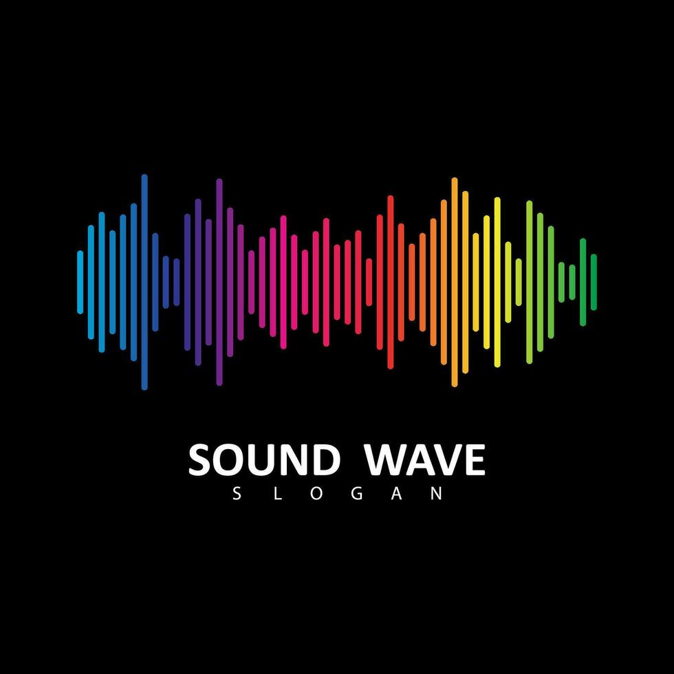 Audio- bunt Welle Logo. Vektor Equalizer Element. Klang Welle Illustration Logo Vektor Symbol Vorlage